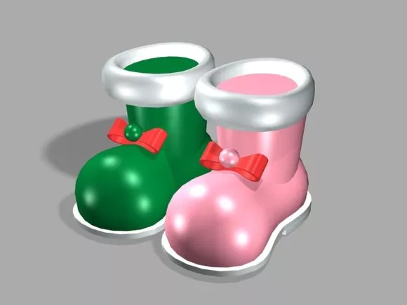 Boots Black Leather 3d model