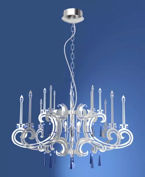 Heart Shaped Crystal Curtain Chandelier 3d model