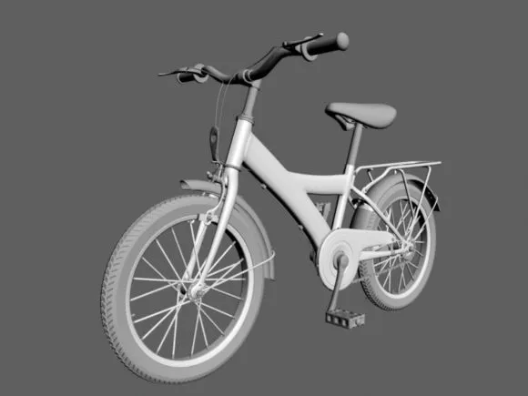 Girls Character On Double Bicycle 3d model