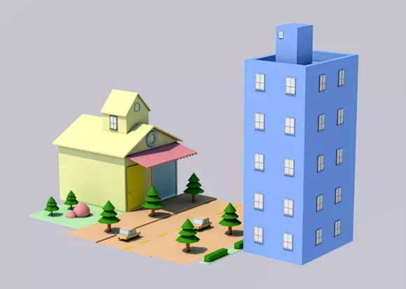 City Highrise Building Block 3d model