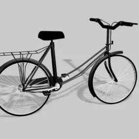 Classic Bicycle Black Painted 3d model