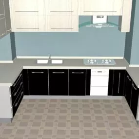 Small Kitchen Design U Shape 3d model