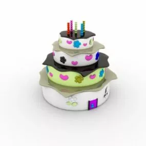Colorful Wedding Cake 3d model