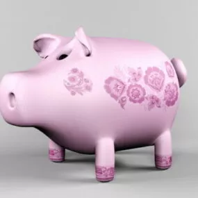 Ceramic Pig Sculpture 3d model