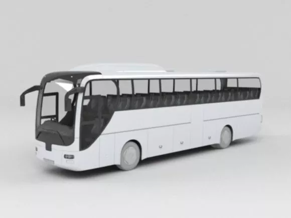 Coach Bus White 3d model Coach Bus White 3d model