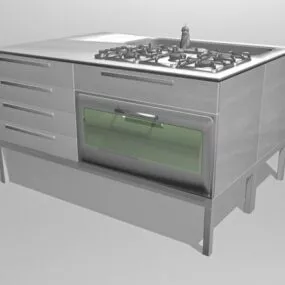 Commercial Kitchen Stove 3d model