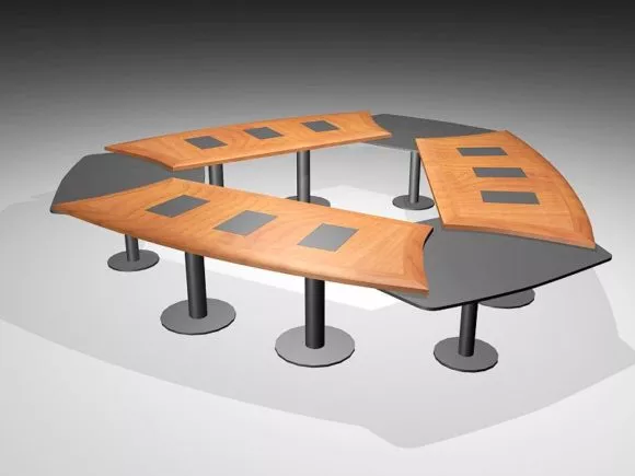 Work Table With Combine Drawers 3d model