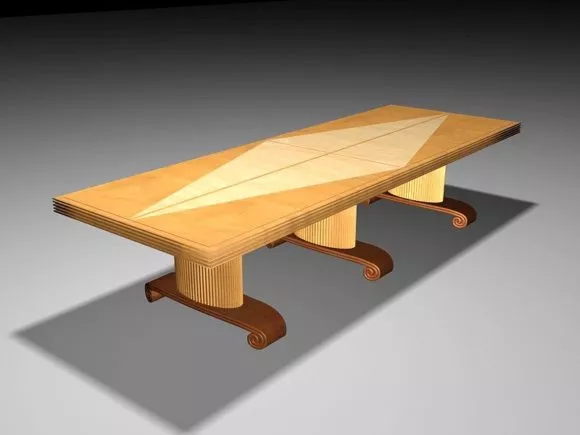 Simple Work Table With Chair 3d model