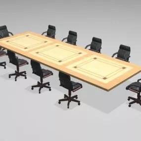 Conference Room Table Chairs Modern 3d model