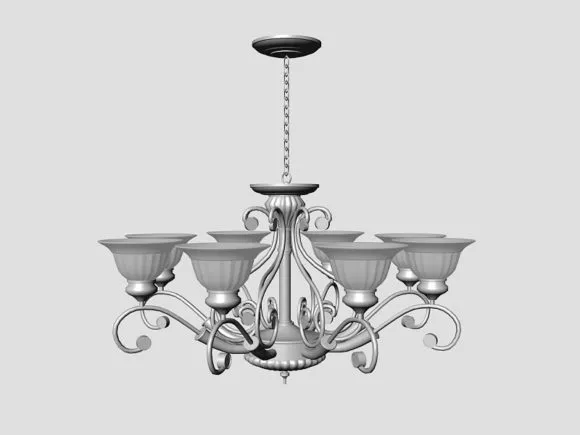 European Modern Chandelier 3d model