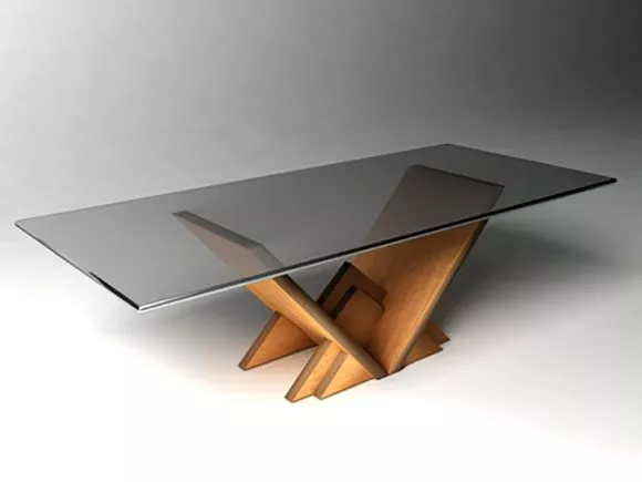 Square Walnut Table 3d model
