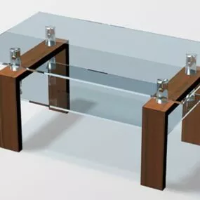 Glass Coffee Table Modern Style 3d model