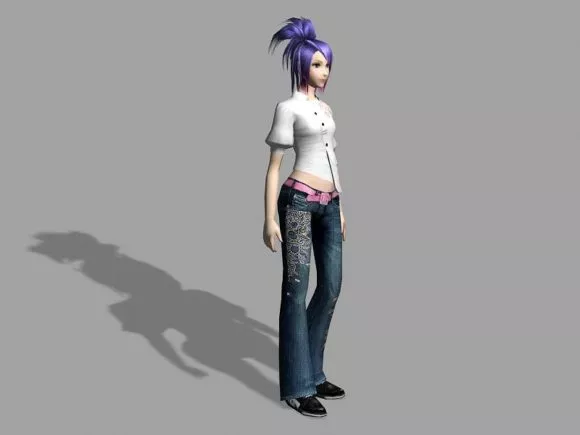 Cartoon Girl With Candle 3d model