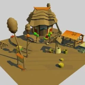 Cartoon Country House 3d model