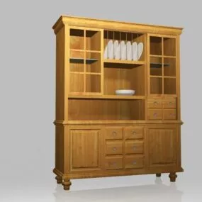 Wooden Kitchen Cupboard Cabinet 3d model