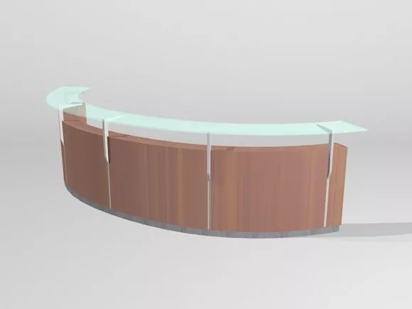 Kitchen Bar Counter With Stools, Food Set And Wine Bottle 3d model