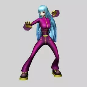 Japanese Anime Girl Fighter 3d model