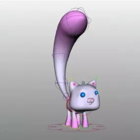 Cute Cartoon Kitty Rigged 3d model