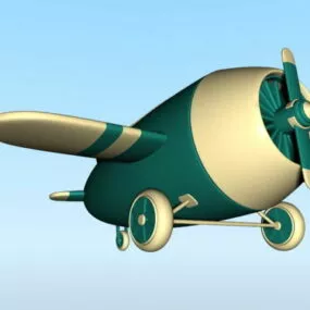 Cute Cartoon Airplane 3d model