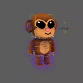 Cartoon Monkey Rig 3d model