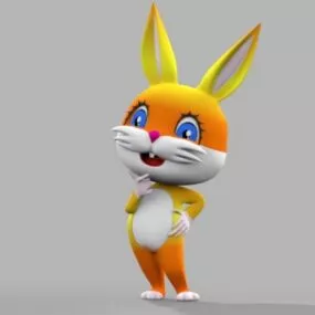 Rabbit Cartoon Rigged Character 3d model