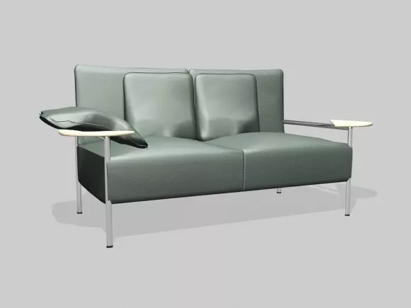 Dark Green Leather Loveseat Sofa 3d model Dark Green Leather Loveseat Sofa 3d model