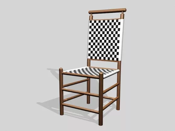 Single Chair Tufted Back 3d model