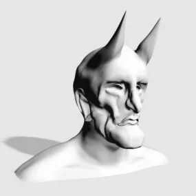 Demon Head With Horn 3d model
