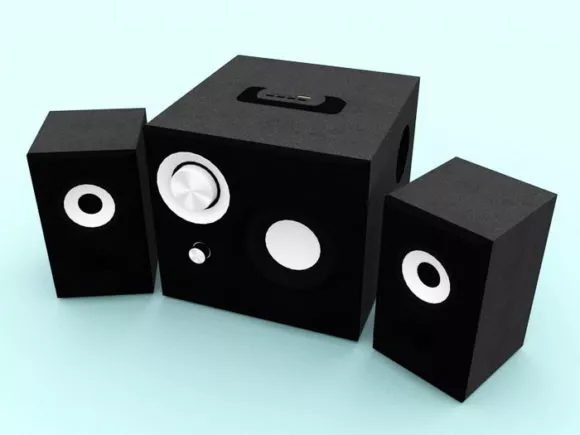 Desktop Speakers Three Unit 3d model Desktop Speakers Three Unit 3d model
