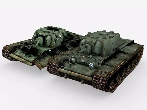 Kv1 Tank Damaged 3d model Kv1 Tank Damaged 3d model