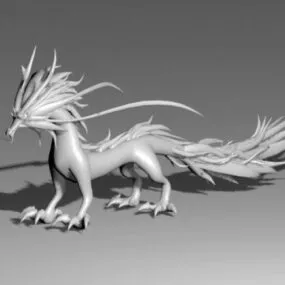 Eastern Dragon Sculpture 3d model