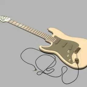 Electric Guitar With Wire 3d model