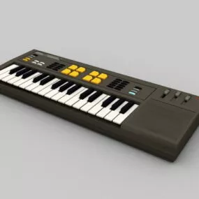 Black Electronic Keyboard 3d model