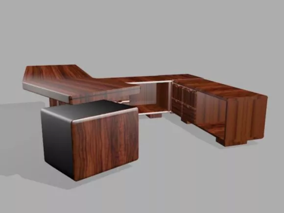 Executive Wood Desk Furniture 3d model Executive Wood Desk Furniture 3d model