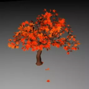 Fall Leaves Maple Tree 3d model