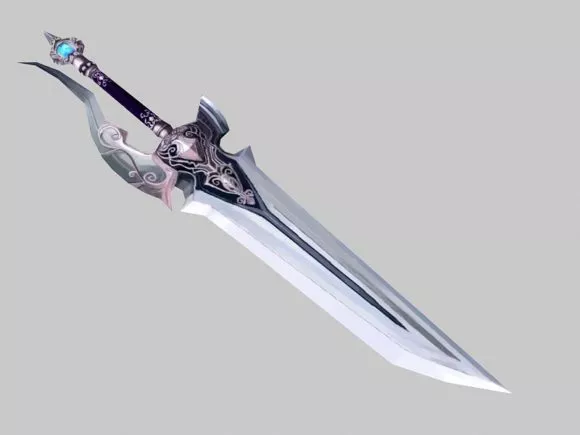 Curved Gaming Dagger 3d model