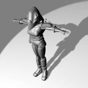 Female Warrior SciFi With Armor 3d model