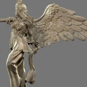 Ancient Woman Warrior Angel Statue 3d model