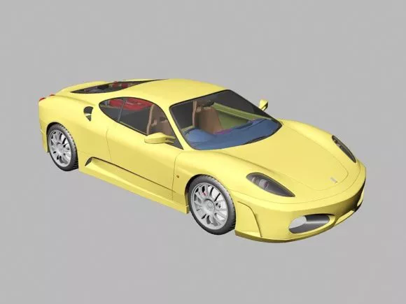 Red Bugatti Car 3d model