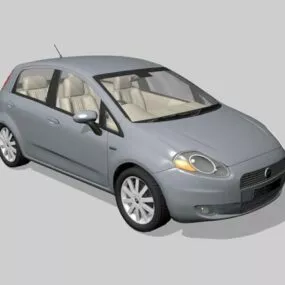Grey Fiat Punto Car 3d model