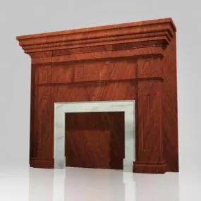 Wooden Fireplace Mantel 3d model