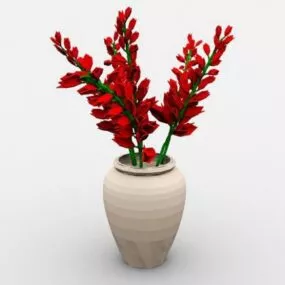 Dry Flowers In Vase 3d model