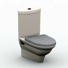 Old Flush Toilet Bowl 3d model