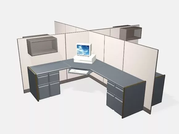Module Office Cubicle Units 3d model