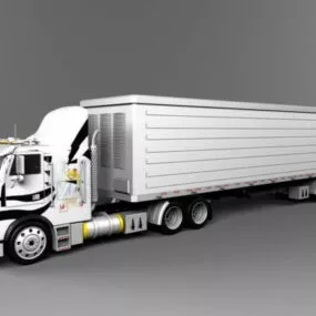 Semi Truck Freightliner With Cointainer 3d model