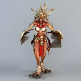 Anime Girl Fury Harpy 3d model