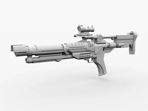 Sniper Rifle Gun With Camo 3d model
