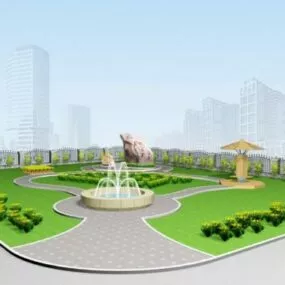 Park Garden Scene 3d model