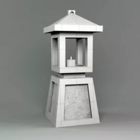 Japanese Garden Stone Lantern 3d model