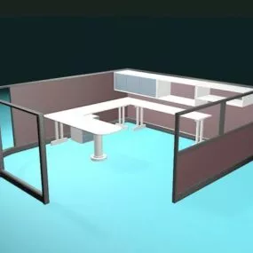 Glass Office Cubicle Module 3d model